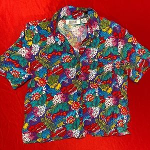 vintage 80s josephine brand floral blouse